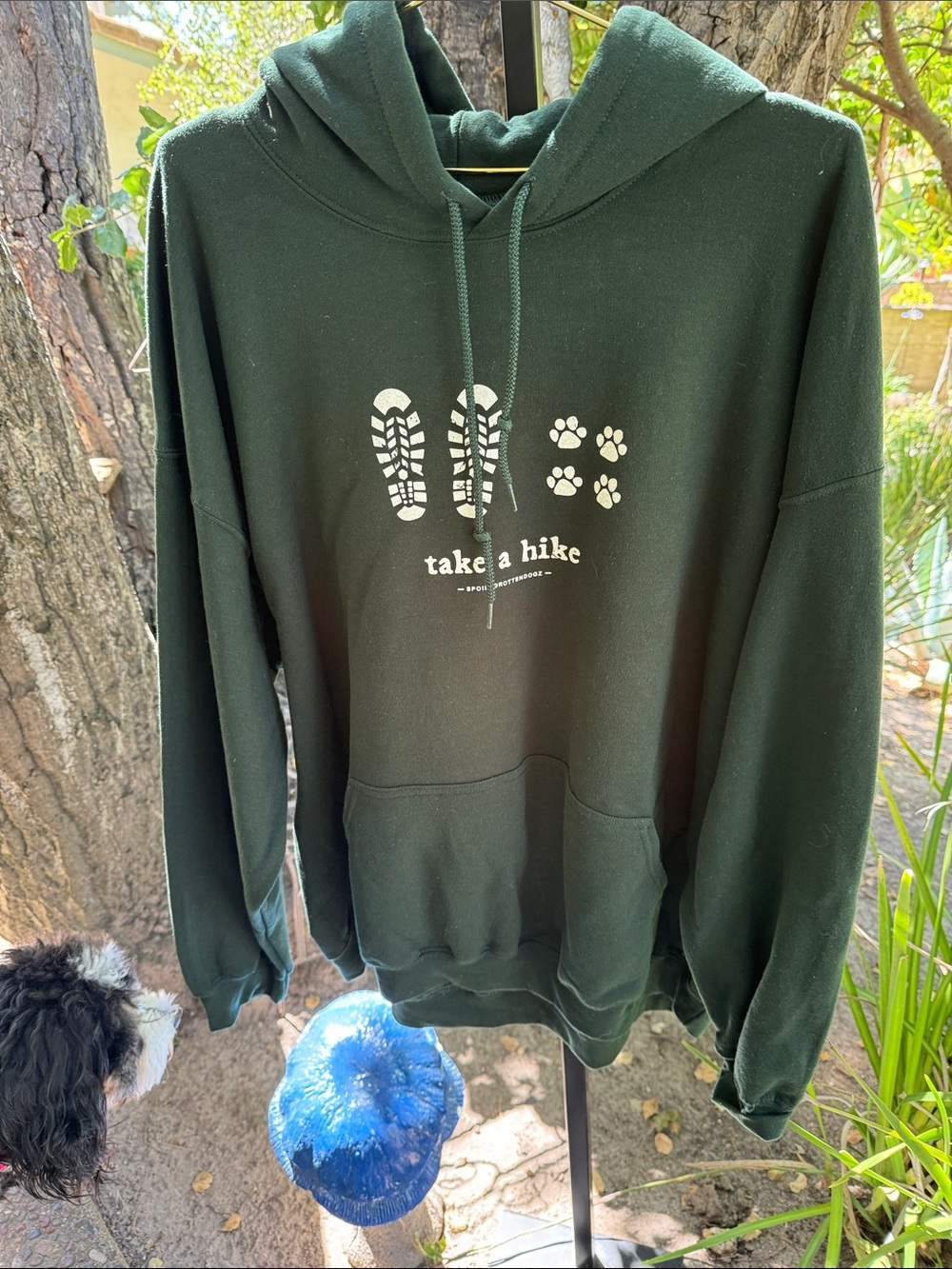 Gildan Dark Green 'Take a Hike' Graphic Zip Up Hoodie